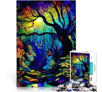 Puzzle 1000 pièces pour Adolescents Forêt colorée Jeu Familial Anti-Stress Défi Difficile est idéal comme Cadeau pour Toute la Famille 38x52cm