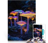 Puzzle 1000 pièces pour Adolescents Forêt de Champignons Lumineux Apprentissage éducatif Cadeau d'anniversaire, Cadeaux, décoration Murale 75x50cm