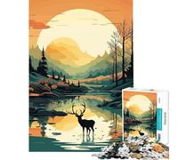 Puzzle 1000 pièces pour Adolescents Forêt Sauvage Jeu vectoriel addictif pour cultiver la Patience Jeu Pratique Anti-Stress Cadeau d'anniversaire (Dimensions 38x52cm)