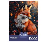 Puzzle 1000 Pièces pour Adolescents Fox in The Enchanted Forest Puzzle Adulte Jeux Relaxants Décoration Intérieure Cadeaux d'anniversaire Et Cadeaux Uniques 38x26cm/1000pcs