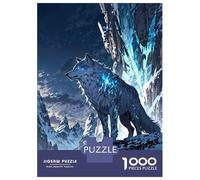 Puzzle 1000 Pièces pour Adolescents Frost Guardian White Wolf in Snowy Mountains Puzzles pour Adolescents - Jeux Relaxants - Anti-Stress - Cadeaux Anti-Stress 70x50cm/1000pcs
