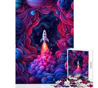 Puzzle 1000 pièces pour Adolescents Fusée Spatiale D Jeu Anti-Stress Cadeau d'anniversaire Casse-tête avec Poster et fiche de Questions Assortis Dimensions 50x75cm
