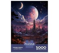 Puzzle 1000 Pièces pour Adolescents Futuristic City Poster Puzzle Adulte - Jeu De Construction - Difficile - Cadeau Unique pour Anniversaire Et Noël 52x38cm/1000pcs