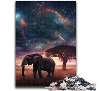 Puzzle 1000 pièces pour Adolescents Galaxies Éléphants 1000 pièces pour Adultes, Jeux éducatifs Classiques Belle décoration (75x50cm)