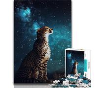 Puzzle 1000 pièces pour Adolescents Galaxy Cheetah, Anti-Stress, Vacances à la Maison, Passe-Temps, améliore l'amour Entre Couples 38x26cm