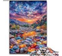 Puzzle 1000 pièces pour Adolescents, Galets colorés, à partir de 14 Ans, décoration d'intérieur, idéal comme Cadeau pour Toute la Famille (Taille 50x75cm)
