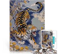 Puzzle 1000 pièces pour Adolescents Gardien des Fleurs Sauvages du Tigre Jouets de Jeu Car C'est Un pour Toute la Famille 75x50cm