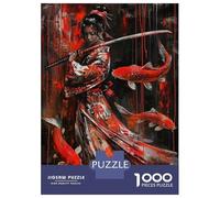 Puzzle 1000 Pièces pour Adolescents Geisha Japanese Fish Koi Puzzles pour Adultes, Jeu De Réflexion, Assemblage De Motifs, Cadeaux d'anniversaire Et Cadeaux Uniques 52x38cm/1000pcs