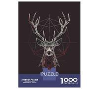Puzzle 1000 Pièces pour Adolescents Geometric Deer Head Art Print Puzzle pour Adultes, Jouet, Décoration Murale, Cadeaux pour Femmes, Anniversaire Et Cadeaux Uniques 70x50cm/1000pcs