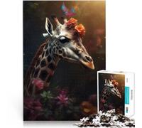 Puzzle 1000 pièces pour Adolescents Girafe Art Contemporain Défi Difficile pour soulager Le Stress Une œuvre d'art 38x26cm