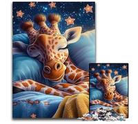 Puzzle 1000 pièces pour Adolescents, Girafe endormie, décoration d'intérieur, Jouet Familial Stimulant, idéal pour Les soirées Jeux, 50x75cm