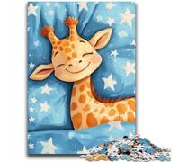 Puzzle 1000 pièces pour Adolescents Girafe endormie pour 14 Ans et Plus Jeu de défi Unique Jeux en Famille Cadeaux d'anniversaire de Noël 26x38cm