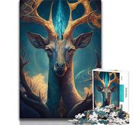 Puzzle 1000 pièces pour Adolescents Girafe Monde enchanté, Jouet éducatif Anti-Stress, Cadeau pour Amis et Famille (Taille 38x26cm)