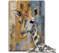 Puzzle 1000 pièces pour Adolescents Girafe Noire et dorée, Jouet éducatif idéal comme Cadeau pour Toute la Famille, à partir de 14 Ans, 50x75cm