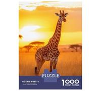 Puzzle 1000 Pièces pour Adolescents Giraffe at Sunset Puzzles pour Adolescents, Casse-tête, Jeu D'assemblage De Motifs, Cadeau d'anniversaire Unique 52x38cm/1000pcs