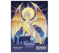 Puzzle 1000 Pièces pour Adolescents Golden and White Dragon on Ruins Puzzles pour Adultes, Jeu De Réflexion, Assemblage De Motifs, Cadeaux d'anniversaire Et Cadeaux Uniques 52x38cm/1000pcs