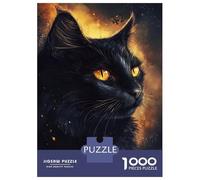 Puzzle 1000 Pièces pour Adolescents Golden Eyes, Midnight Feline Puzzles pour Adultes, Jouet, Décoration Murale, Art Mural, Idéal comme Cadeau pour Toute La Famille 70x50cm/1000pcs