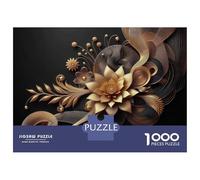 Puzzle 1000 Pièces pour Adolescents Golden Floral Art Puzzles pour Adolescents, Casse-tête, Jeu D'assemblage De Motifs, Cadeau d'anniversaire Unique 38x26cm/1000pcs