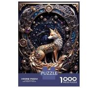 Puzzle 1000 Pièces pour Adolescents Golden Red Steampunk Fox Puzzles pour Adultes, Jeu De Réflexion, Assemblage De Motifs, Cadeaux d'anniversaire Et Cadeaux Uniques 52x38cm/1000pcs
