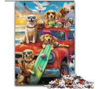Puzzle 1000 pièces pour Adolescents Golden Retriever en Vacances, pour 14 Ans et Plus, pour s'amuser en Famille et Jouer en soirée, Collection d'artistes, Beaux-Arts (Taille 26x38cm)