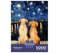 Puzzle 1000 Pièces pour Adolescents Golden Retriever Love Puzzle Adulte - Jeu De Construction - Difficile - Cadeau Unique pour Anniversaire Et Noël 38x26cm/1000pcs
