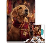 Puzzle 1000 pièces pour Adolescents Golden Retriever Magique, Aide Le Cerveau à exercer des Jouets addictifs pour cultiver la Patience, Collection d'artistes, Beaux-Arts 38x26cm
