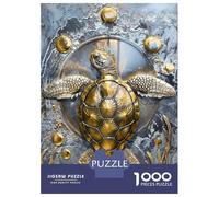 Puzzle 1000 Pièces pour Adolescents Golden Sea Turtle Majesty Puzzle Adulte - Jeu De Construction - Difficile - Cadeau Unique pour Anniversaire Et Noël 70x50cm/1000pcs