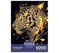 Puzzle 1000 Pièces pour Adolescents Golden Tiger Digital Art Casse-têtes pour Adolescents Analyse Et Logique Entraînez Votre Cerveau Et Votre Dextérité Jeu De Défi Unique 70x50cm/1000pcs