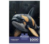 Puzzle 1000 Pièces pour Adolescents Golden Whale Illustration Puzzles pour Adolescents, Casse-tête, Jeu D'assemblage De Motifs, Cadeau d'anniversaire Unique 52x38cm/1000pcs