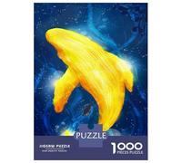 Puzzle 1000 Pièces pour Adolescents Golden Whale in Blue Puzzles pour Adolescents, Casse-tête, Jeu D'assemblage De Motifs, Cadeau d'anniversaire Unique 38x26cm/1000pcs