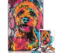 Puzzle 1000 pièces pour Adolescents Goldendoodle Dog, 1000 pièces pour Adultes et Adolescents, Jeux éducatifs, décoration d'intérieur, Collection d'artistes, Beaux-Arts 26x38cm