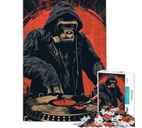 Puzzle 1000 pièces pour Adolescents Gorilla DJ Start The Party Jeu de réflexion découpe de précision idéal pour Un Anniversaire ou Noël (38x52cm)