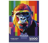 Puzzle 1000 Pièces pour Adolescents Gorilla Pop Art Puzzles pour Adolescents, Casse-tête, Jeu D'assemblage De Motifs, Cadeau d'anniversaire Unique 52x38cm/1000pcs