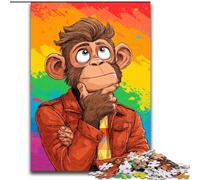 Puzzle 1000 pièces pour Adolescents, Gorille Arc-en-Ciel, Aide Le Cerveau à exercer, Jouets addictifs pour cultiver la Patience, Cadeau d'anniversaire 50x75cm