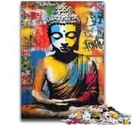 Puzzle 1000 pièces pour Adolescents Graffiti Bouddha Jeu Stimulant Jouets Idéal comme Cadeau pour Toute la Famille 50x75cm