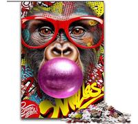 Puzzle 1000 pièces pour Adolescents, Graffiti chimpanzé, pour 14 Ans et Plus, pour s'amuser en Famille et Passer Une soirée Jeux, Collection d'artistes, Beaux-Arts (Taille 50x75cm)