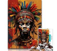 Puzzle 1000 pièces pour Adolescents, Graffiti Tribal Africain, 1000 pièces pour Adultes, Cadeau d'anniversaire, décoration Murale pour Les 14 Ans et Plus (Taille 75x50cm)