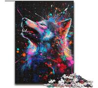 Puzzle 1000 pièces pour Adolescents Graffiti Wolf, à partir de 14 Ans, décoration d'intérieur, à Offrir en Cadeau à Toute la Famille (Taille 50x75cm)