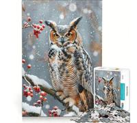 Puzzle 1000 pièces pour Adolescents Grand-duc d'Amérique, Jeu Impossible, Difficile et Stimulant, Cadeau d'anniversaire ou de Noël Unique 38x52cm