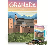 Puzzle 1000 pièces pour Adolescents Granda Espagne Découpe précise Jeu d'art et de réflexion Intelligent Activité relaxante pour Un Anniversaire (38x52cm)