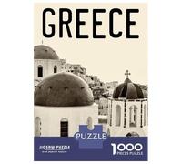 Puzzle 1000 Pièces pour Adolescents Greece Santorini Puzzle Adulte - Jeu De Construction - Difficile - Cadeau Unique pour Anniversaire Et Noël 52x38cm/1000pcs