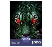 Puzzle 1000 Pièces pour Adolescents Green Black Tiger Animal Puzzles pour Adolescents - Jeux Relaxants - Anti-Stress - Cadeaux Anti-Stress 52x38cm/1000pcs