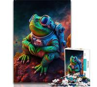 Puzzle 1000 pièces pour Adolescents Grenouille Astronaute pour Adultes et Adolescents Jouets éducatifs et éducatifs Jeux familiaux pour renforcer l'amour Entre Couples (38x26cm)