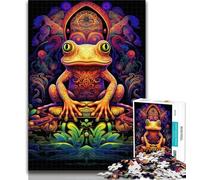 Puzzle 1000 pièces pour Adolescents, Grenouille psychédélique, Puzzle Adulte, Anti-Stress, défi Difficile, décoration d'intérieur Unique et Cadeaux 50x75cm