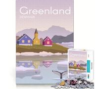 Puzzle 1000 pièces pour Adolescents Groenland Découpe précise Jeu Artistique et intellectuel Activité relaxante pour Un Anniversaire (38x26cm)