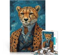 Puzzle 1000 pièces pour Adolescents Guépard en Costume Réduction du Stress intéressante est idéal comme Cadeau pour Toute la Famille 52x38cm