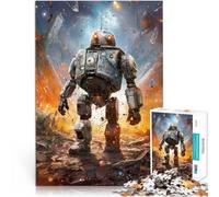Puzzle 1000 pièces pour Adolescents Guerre des Robots Compétition de Vitesse Manuelle Liste de souhaits avec Le Père Noël 38x26cm