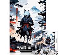 Puzzle 1000 pièces pour Adolescents Guerrier Kitsune Loup Jouet éducatif Japonais Idée Cadeau Collection d'artistes Beaux-Arts Format 38x52cm