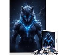 Puzzle 1000 pièces pour Adolescents Guerrier Loup Électrique Jeu de Construction Cadeau pour Femmes et Hommes Jeu Pratique Collection d'artistes Beaux-Arts Format 50x75cm