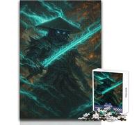 Puzzle 1000 pièces pour Adolescents Guerrier Mystique avec épée Lumineuse Vacances à la Maison Jeux de détente Cadeaux pour Femmes et Hommes (Taille 38x52cm)